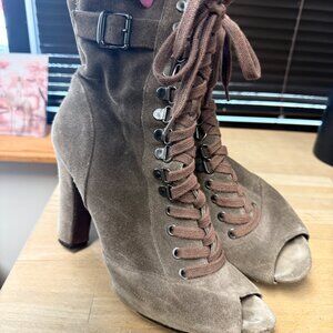 Sam Edelman Gray Lace-Up Boots